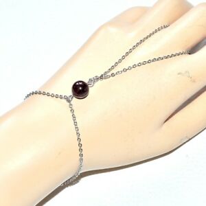 【送料無料】ジュエリー・アクセサリー eジュエリーハンドチェーンブレスレットシルバーステンレススチールリングzeeo bijoux chaine de main bracelet bague acier inoxydable argente grenat