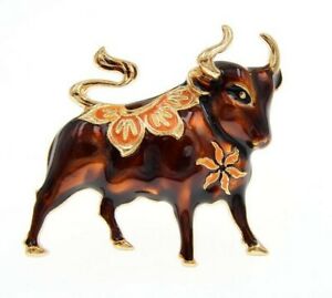 【送料無料】ジュエリー・アクセサリー ピンピンブルブラウンゴールデンスチールbroche epingle taureau marron et dore, acier
