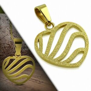 【送料無料】ジュエリー・アクセサリー ゴールデンスチールペンダントハートサブレpendentif en acier dore effet sable c?ur