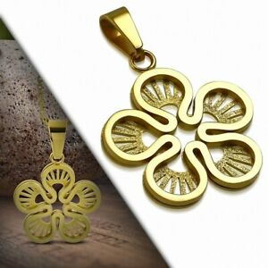 【送料無料】ジュエリー・アクセサリー ゴールドステンレスペンダントpendentif fleur en acier inoxydable couleur doree