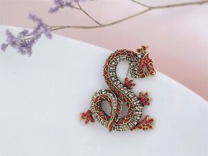 【送料無料】ジュエリー・アクセサリー ゴールデンレッドドラゴンピンクリスタルクラスbroche dore dragon rouge cristal class xz8