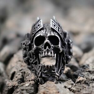 【送料無料】ジュエリー・アクセサリー ステンレスリングスカルゴッドオブウォーアレスバイカーパンクゴシックbague acier inoxydable crane dieu de la guerre ares biker punk gothique