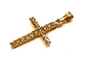 【送料無料】ジュエリー・アクセサリー クロスラインストーンbijou alliage dore jolie petite croix details strass pendant