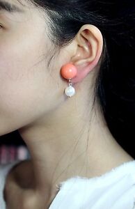【送料無料】ジュエリー・アクセサリー ホワイトパールコーラルレトロイヤリングゴールデンクリップboucles doreilles clips dore pendant perle blanc corail retro j6 12,946円