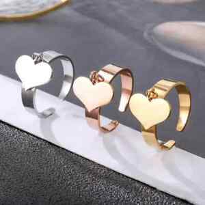 【送料無料】ジュエリー・アクセサリー シングルサイズステンレスリングbague coeur en acier inoxydable argente taille unique reglable
