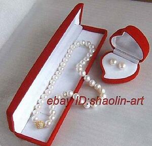 【送料無料】ジュエリー・アクセサリー ホワイトパールネックレスイヤリングla perle blanc cultures 7mm, collier 42cm boucles doreilles