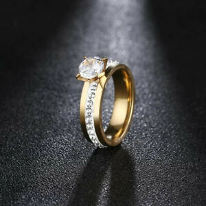 【送料無料】ジュエリー・アクセサリー リングラインストーンジルコンメッキステンレスリングサイズbague strass zircon alliance acier inoxydable dore plaque or taille 56