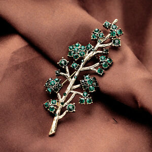 【送料無料】ジュエリー・アクセサリー ゴールデンブランチツリーグリーンエメラルドフィンヴィンテージbroche dore branche arbre cristal vert emeraude fin vintage xz 4