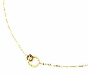 【送料無料】ジュエリー・アクセサリー ダブルサークルゴールデンスチールペンダントファインチェーンネックレスcc2410d collier fine chaine avec pendentif double cercles acier dore