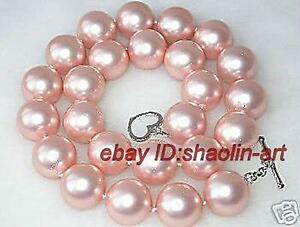 【送料無料】ジュエリー・アクセサリー パールピンクシェルネックレス14mm la perle coquille rose, collier, 45cm