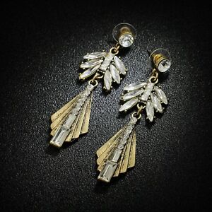 【送料無料】ジュエリー・アクセサリー イヤリングロングクラスフィンアールデコクリスタルヴィンテージバロックboucles doreilles clous longue fin art deco cristal vintage baroque aa 8