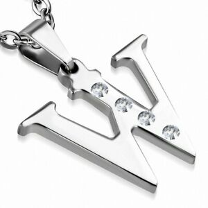 【送料無料】ジュエリー・アクセサリー アルファベットステンレスチャームペンダントpendentif a breloques alphabet w en acier inoxydable gemme