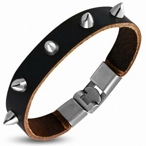 【送料無料】ジュエリー・アクセサリー ボタンブラウンレザーロッキングブレスレットbracelet a bascule en cuir marron avec boutons fantaisie