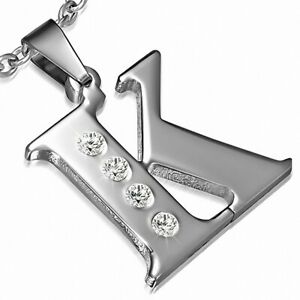 【送料無料】ジュエリー・アクセサリー アルファベットステンレスチャームペンダントpendentif a breloques alphabet k en acier inoxydable gemme