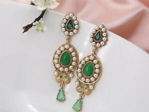 【送料無料】ジュエリー・アクセサリー イヤリングドロップジェイドイミグリーンミニビンテージパールオリジナルboucles doreilles clous goutte jade imi vert mini perle vintage original a10