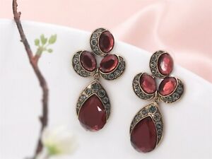 【送料無料】ジュエリー・アクセサリー イヤリングゴールデンクラスレッドドロップヴィンテージムーンクラスboucles doreilles clous dore goutte rouge lune vintage class xx 10