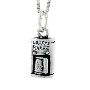 【送料無料】ジュエリー・アクセサリー シルバースターリングコーヒーペンダントブレロックインチイタリアンチェーンボックスargent sterling cafe fabrication pendentif breloque, 18 italien boite chaine