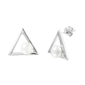 【送料無料】ジュエリー・アクセサリー シルバースターリングオープントライアングルシェイプイヤリングパールargent sterling ouvert triangle forme boucles doreilles avec 6 mm perle 14,024円
