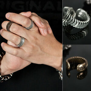 ジュエリー・アクセサリー スタイリッシュメンズファッションアクセサリージュエリーメタルセグメントリングstylish mens fashion accessories jewelry adjustable metal segment ring