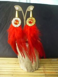 【送料無料】ジュエリー・アクセサリー イヤリングboucles doreilles soleil rouge fait main