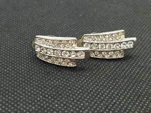 【送料無料】ジュエリー・アクセサリー シルバーメタルヴィンテージイヤリングウィズストラスクリップboucle doreille vintage metal argente avec strass a clips ref s310