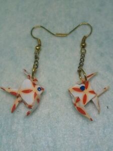 【送料無料】ジュエリー・アクセサリー イヤリングゴールデンクロシェboucles doreilles poissons en origami crochet dore po_003