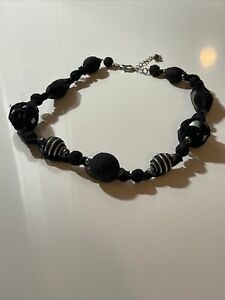 【送料無料】ジュエリー・アクセサリー オールドヴィンテージブラックパールネックレスcollier ancien vintage perles noir l 181