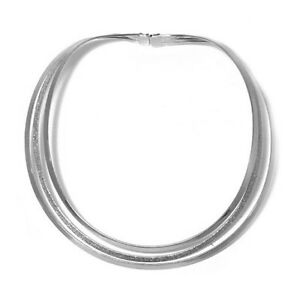 【送料無料】ジュエリー・アクセサリー コリアーラスネックタワーリジッドリジッドシルバーカラーcollier ras ou tour de cou 3 rang granite rigide couleur argente neuf