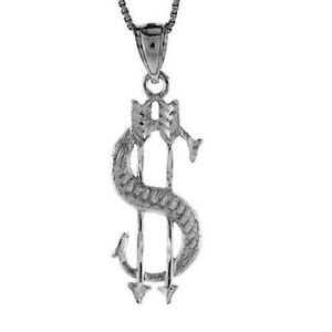【送料無料】ジュエリー・アクセサリー シルバースターリングドルサインペンダントブレロックインチイタリアンチェーンボックスargent sterling dollar signe pendentif breloque, 18 italien boite chaine