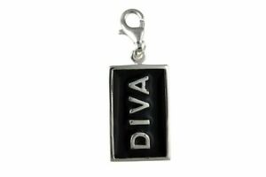 【送料無料】ジュエリー・アクセサリー シルバースターリングブラックエナメルディーバペンダントブレロックargent sterling noir email diva pendentif breloque