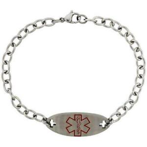 【送料無料】ジュエリー・アクセサリー スチールアラートブレスレットacier inoxydable alerte medicale id bracelet