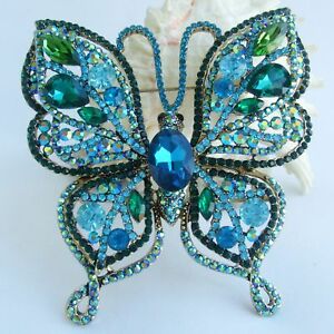 【送料無料】ジュエリー・アクセサリー ゴージャスターコイズラインストーンクリスタルバタフライブローチピンgorgeous insect 374 turquoise rhinestone crystal butterfly brooch pin 04920c2