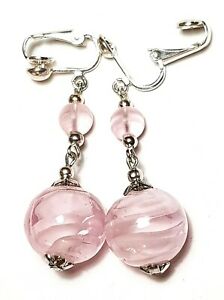 【送料無料】ジュエリー・アクセサリー ロングシルバーピンクピンスイヤリングパールグラスハンギングドロップ?シックlongue argent rose pince boucles doreilles verre perle goutte pendantes ? chic