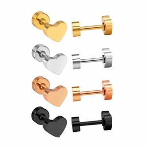 【貨物輸送無料】宝飾品・付属物 イヤリングステンレスハートローズイエローブラックシルバー2 boucles doreilles c?ur inox or rose or jaune noir en argent femme