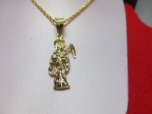 【送料無料】ジュエリー・アクセサリー ゴールドメッキサンタムエルテチャームロープ14 kt gold plated 2 14 santa muerte charm amp; 1630, 25 mm rope a82