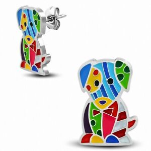 【送料無料】ジュエリー・アクセサリー カラフルステンレスイヤリングboucles doreilles clous geometriques colorees en acier inoxydable pour chiot