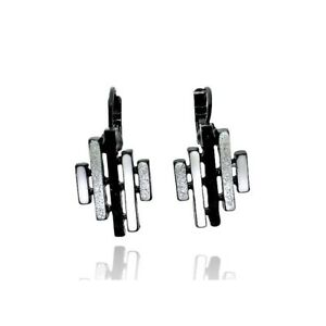 【送料無料】ジュエリー・アクセサリー イヤリングホワイトブラックシルバーデザインikita boucles doreilles blanc noir argent design|hokushin