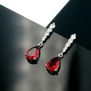 【送料無料】ジュエリー・アクセサリー シルバーイヤリングスモールドロップティアーズゴールドメッキレッドboucles doreilles argente petit goutte cz larme plaque or rouge g1 27｜hokushin