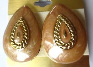 【送料無料】ジュエリー・アクセサリー イヤリングクリップレトロジュエルカラーゴールドベージュエナメルbelles boucles doreilles ovoides clip bijou retro couleur or email beige 3549