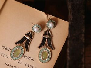 【送料無料】ジュエリー・アクセサリー ゴールデンイヤリングロングパールアールデコグリーンブラックトーテムboucles doreilles dore long perle art deco vert noir totem a5 18,980円