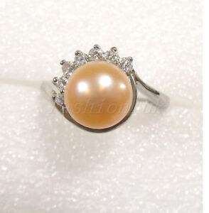 【送料無料】ジュエリー・アクセサリー リングサイズローズリアルパールスターエンゲージメントfemme bague taille l n o p 8mm rose fw veritable perle 18kgp etoile fiancailles