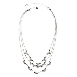 【送料無料】ジュエリー・アクセサリー シルバーマルチランネックレスファインクリスタルアールデコクリスタルオリジナルcollier multirang argente 3 en 1 fin cristal art deco cristal original xxl 1
