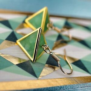 【送料無料】ジュエリー・アクセサリー ゴールドイヤリングジェイドスマラグドグロンゴールデンシルバーor 3d boucles doreilles pendentif jadesmaragdgrun 925er argent dore