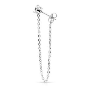 【送料無料】ジュエリー・アクセサリー ジルコンシルバーカラーゴールドチェーンイヤリングイヤリングboucle doreille doreilles avec zircon et chaines en or couleur argent 18,980円