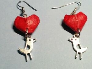 【送料無料】ジュエリー・アクセサリー ハートイヤリングboucles doreilles c?ur en origami avec breloque cor_002