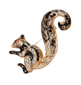 【送料無料】ジュエリー・アクセサリー ピンスチールゴールデンリスブラックbroche epingle acier ecureuil dore et noir