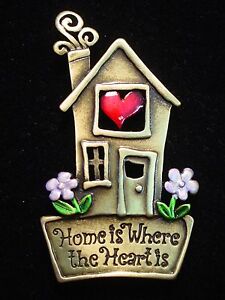 【送料無料】ジュエリー・アクセサリー ジョネットジュエリーブロンズピューターホームピンjj jonette jewelry bronze pewter home is where the heart is pin