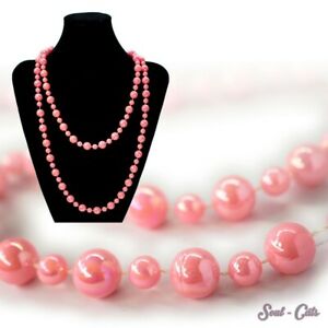 【送料無料】ジュエリー・アクセサリー パールパールローズトレンドパールネックレスチェーンune tendance discret collier de perles chaine en rose perle perles