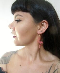 【送料無料】ジュエリー・アクセサリー レトロレトロピンナップフラミンゴスパンコールboucles doreilles retro vintage pinup flamants roses transparents a paillettes