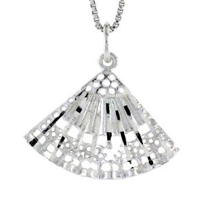 【送料無料】ジュエリー・アクセサリー シルバースターリングペンダントブレロックインチイタリアンチェーンボックスargent sterling eventail 3d pendentif breloque, 18 italien boite chaine